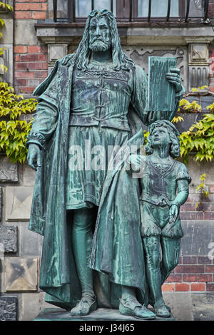 Statua di Albrech Durer Muzeum Narodowe Museo Nazionale di Wroclaw Foto Stock