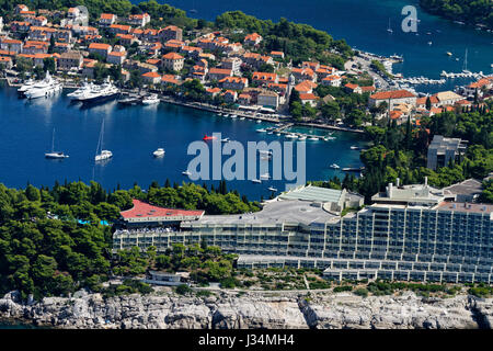 Vista aerea di Cavtat vicino a Dubrovnik Foto Stock