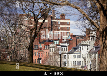 Boston Common, il paese del più antico parco Beacon Hill Historic District, Boston Massachusetts, Stati Uniti, STATI UNITI D'AMERICA, Foto Stock