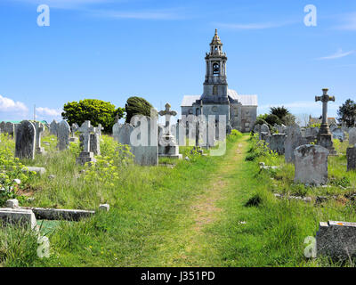 La Chiesa di San Giorgio Portland, Dorset ed il cimitero Foto Stock