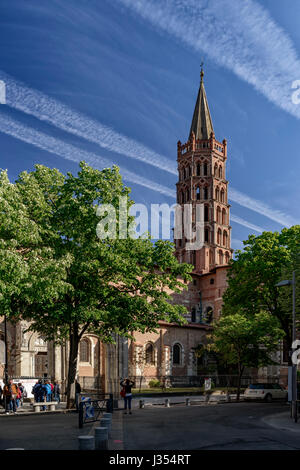 Basilique de San Saturnino, Saint Sernin, chiesa romanica nella città francese di Tolosa, Francia, Europa. Foto Stock