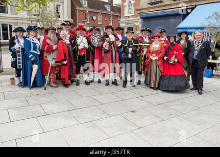 Peter Dauncey, Joan Dauncey, Andrew Flemming, Chris Brown, Anja Flemming, Sindaco di Wimborne Sue Cook, Iain Mitchell, David Retter, John Collingwood, Foto Stock