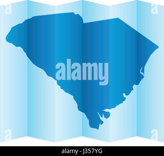 Carolina del Sud mappa su uno sfondo bianco. Illustrazione Vettoriale. Illustrazione Vettoriale