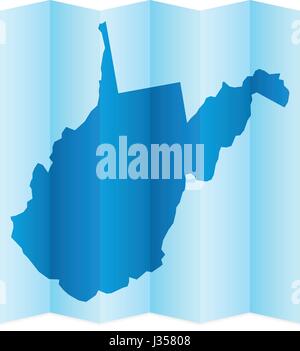 West Virginia mappa su uno sfondo bianco. Illustrazione Vettoriale. Illustrazione Vettoriale