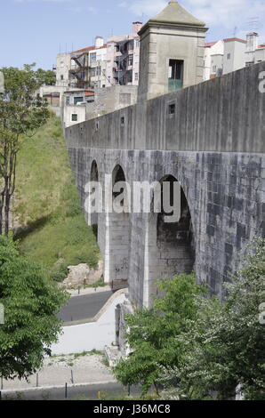 Lisbona, arco trionfale, Aguas Livres, acquedotto acqua potabile pura Foto Stock