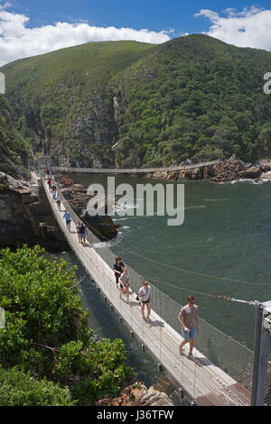 Ponti di sospensione tempeste Foce Tsitsikamma National Park Garden Route del Sud Africa Foto Stock