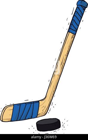 Mazza da hockey e la rondella Illustrazione Vettoriale