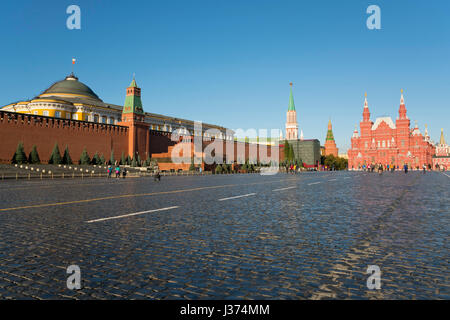 La Piazza Rossa, la tomba di Lenin e la storia dello Stato Museum, Mosca, Federazione russa Foto Stock