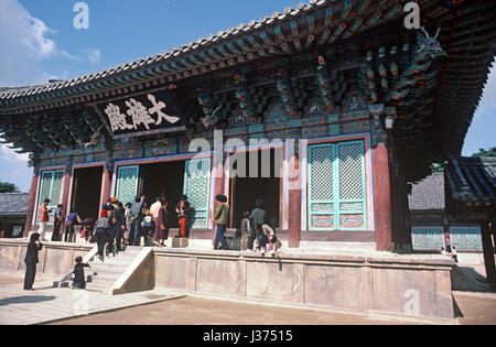 Bulguksa Tempio sulle pendici del monte Toham. Testa dell'Ordine Jogye del Buddismo Coreano. Foto Stock