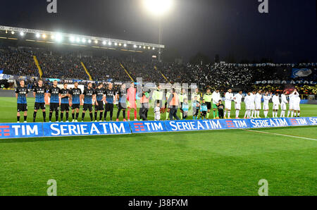 Squadre di calcio FC Juventus e Atalanta immettere prima il calcio italiano corrispondono, Atalanta vs Juventus FC, in Bergamo. Foto Stock