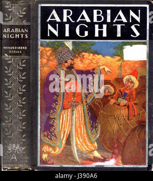 L'edizione 1914 di "The Arabian Nights Entertainments" presenta una copertina iconica che riflette la mistica e la grandiosità dei classici racconti mediorientali, che hanno influenzato la letteratura globale. Foto Stock