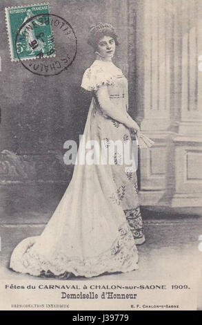 Demoiselle d'honneur Carnaval de Chalon sur Saone 1909 Foto Stock