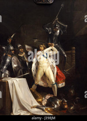 La morte di re Riccardo II nel 1399 segnò la fine del suo regno in Inghilterra, che fu seguito dall'ascesa di Enrico IV. La morte di Richard IIÂ portò alla fondazione della dinastia Lancaster. Foto Stock