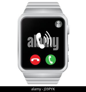 Smart Watch illustrazione vettoriale con sfondo bianco. Illustrazione Vettoriale