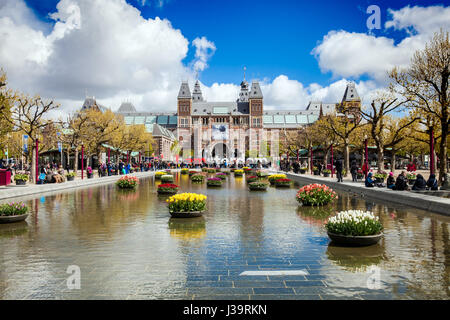 Famosa vista sulle lettere I Amsterdam vicino Rijksmuesum in Amsterdam, Paesi Bassi Foto Stock