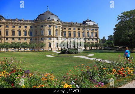 Deutschland, Unterfranken, in der Altstadt von Wuerzburg, die Wuerzburger Residenz und Hofgarten, UNESCO Foto Stock