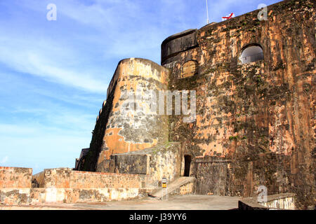 Una vista della fortezza castillo de san cristobal. San Juan, Puerto Rico Foto Stock