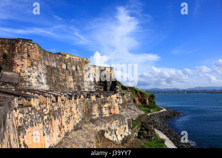 Una vista della fortezza castillo de san cristobal. San Juan, Puerto Rico Foto Stock