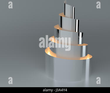 Abstract vuoto accesa la luce splendente oggetto architettonico, rendering 3D Foto Stock