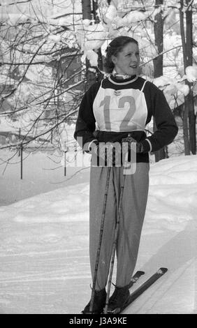 Il Russo fondista Valentina Tsaryova in Grindelwald, 1954 Foto Stock