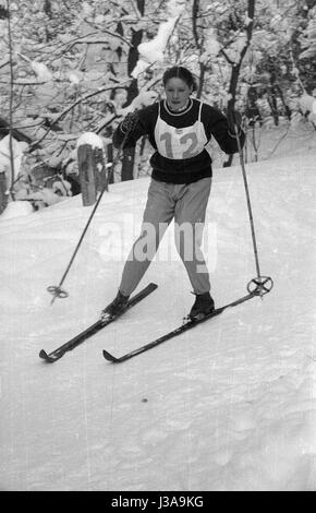 Il Russo fondista Valentina Tsaryova in Grindelwald, 1954 Foto Stock