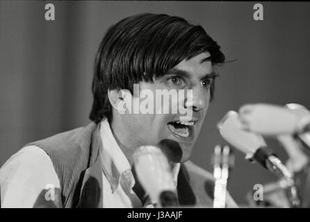 Attivista politico Rudi Dutschke all'Univeristy fu Berlino, 1967 Foto Stock