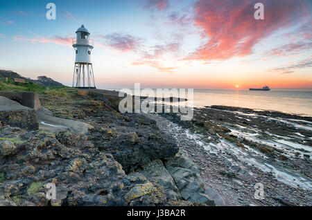 Nore nero faro Portishead in Somerset Foto Stock