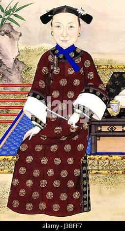 L'imperatrice vedova Cixi (1835-1908) fu de facto regnante della Cina per quasi mezzo secolo durante la tarda dinastia Qing. Esercitò un significativo potere politico, influenzando importanti riforme e decisioni. Foto Stock