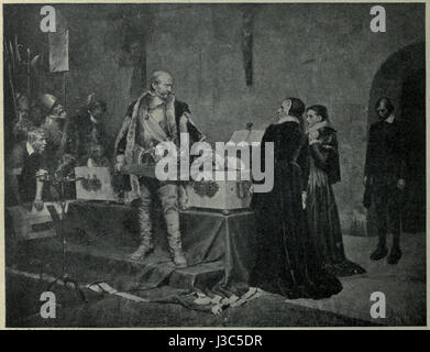 Il duca Carlo insulta il cadavere del suo nemico Flemming dipinta da Albert Edelfelt Foto Stock
