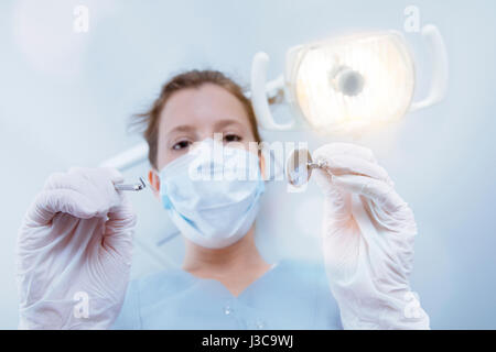 Ritratto di una donna di dentista Foto Stock