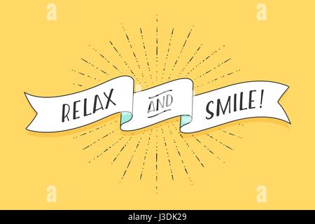 Nastro con testo e Relax sorriso Illustrazione Vettoriale