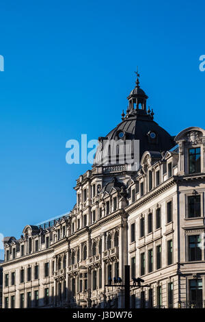 Architettura delle Costruzioni su Regent Street nel centro di Londra, England, Regno Unito Foto Stock