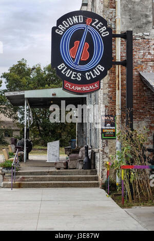 Esterno di Morgan Freeman's Ground Zero Blues Club in Clarksdale, Mississippi Foto Stock