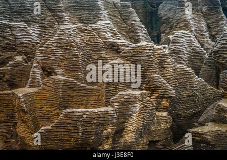 Punakaki Pancake Rocks in Paparoa National Park, Nuova Zelanda Foto Stock