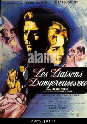 Les liaisons dangereuses Anno : 1959 - FRANCIA DIRETTORE : Roger Vadim Gérard Philipe, Jeanne Moreau poster del filmato (Fr) Foto Stock