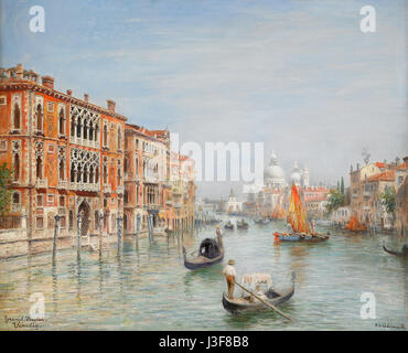 Il "Canale grande, Venedig" di Frans Wilhelm Odelmark è una splendida rappresentazione del Canal grande di Venezia, che cattura l'essenza dell'architettura veneziana e dei corsi d'acqua. Foto Stock