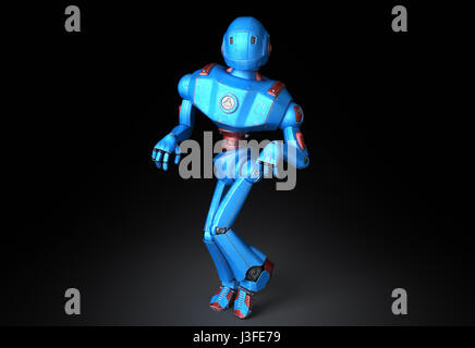 Il vecchio robot in un divertente pongono Foto Stock