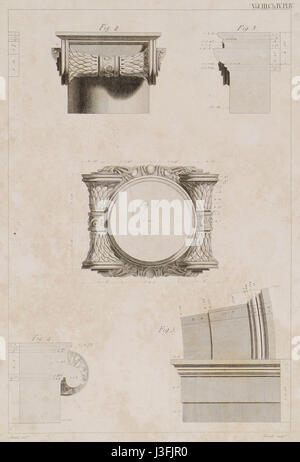 Questo titolo si riferisce a una serie di illustrazioni o disegni che mostrano le maiuscole architettoniche. È associato al lavoro di Stuart James e Nicholas Revett, noti per i loro studi in architettura classica, in particolare dall'anno 1794. Foto Stock