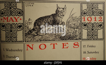 Gaudig & Blum, Lipsia, 1912 Giubileo Almanacco (08) Luchs, Lynx Foto Stock