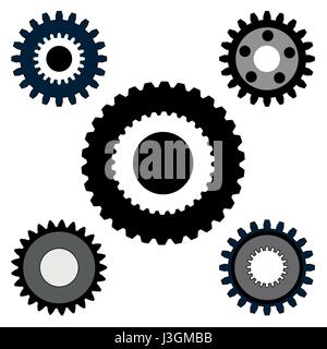 Semplice set di ingranaggi Illustrazione Vettoriale