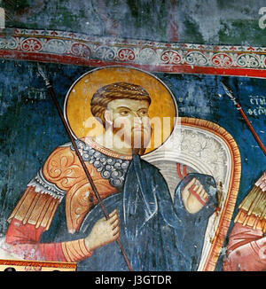 Affreschi del Michele Arcangelo Chiesa di Lesnovo 046 Foto Stock