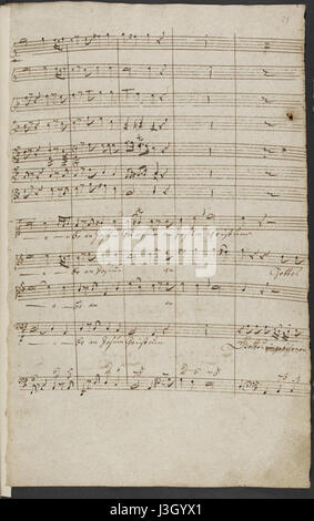 Georg Philipp TELEMANN Ich glaube un Jesum Christum. (BL ADD MS 32389 f. 36r) Foto Stock