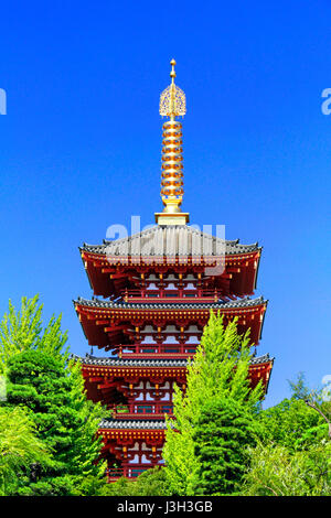 Takahata Fudo Tempio cinque piani pagoda Hino city Tokyo Giappone Foto Stock