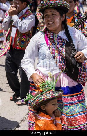 La celebrazione del Carnevale nella città di Ayacucho. Perù. sud america. Foto Stock