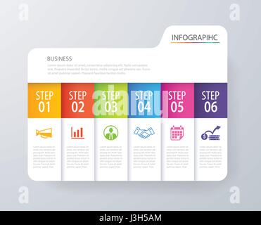 Infografico indice scheda vettore di disegno e modello di marketing aziendale. Può essere utilizzato per il layout di flusso di lavoro, lo schema della relazione annuale, web design. Business con Illustrazione Vettoriale