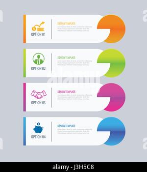 Scheda moderna indice opzioni infografico modello con fogli di carta. Elemento vettore può essere usato per il web design e layout di flusso di lavoro. Illustrazione Vettoriale
