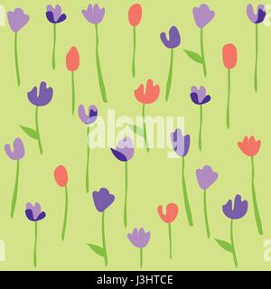 Seamless motivo floreale con i tulipani Illustrazione Vettoriale