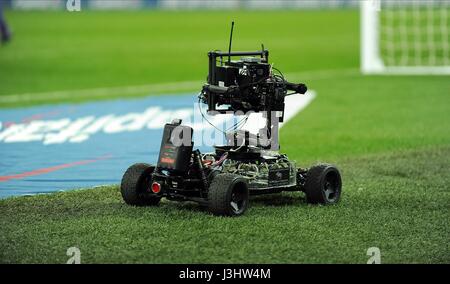 TV fotocamera remota Liverpool e Manchester City stadio di Wembley a Londra Inghilterra 28 Febbraio 2016 Foto Stock