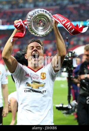 ANDER HERRERA celebra con CRYSTAL PALACE FC V MANCHESTER Wembley Stadium Londra Inghilterra 21 Maggio 2016 Foto Stock