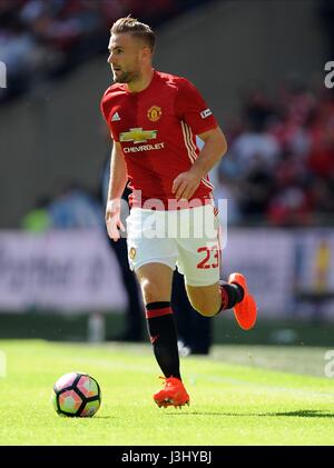 Luca SHAW DI MANCHESTER UNITED LEICESTER CITY V MANCHESTER ONU Wembley Stadium Londra Inghilterra 07 Agosto 2016 Foto Stock